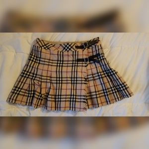 BURBERRY BLUE LABEL WRAP AROUND WOOL MINI SKIRT